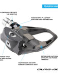 Shimano Dura-Ace PD-R9100 SPD-SL 4mm Longer Axle