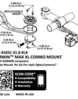 K-Edge Max XL Combo Mount For Garmin Black 31.8mm