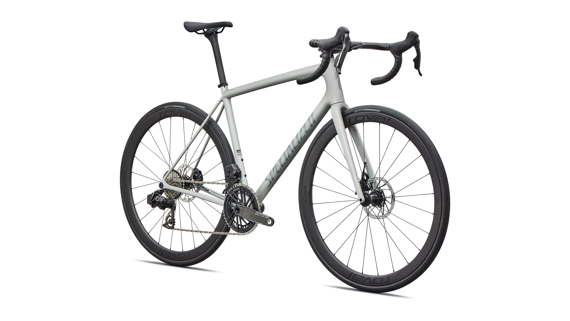 2026 Specialized Aethos 2 Expert AXS Gloss Dolomite Metallic / Blue Pearl Over Shadow Silver
