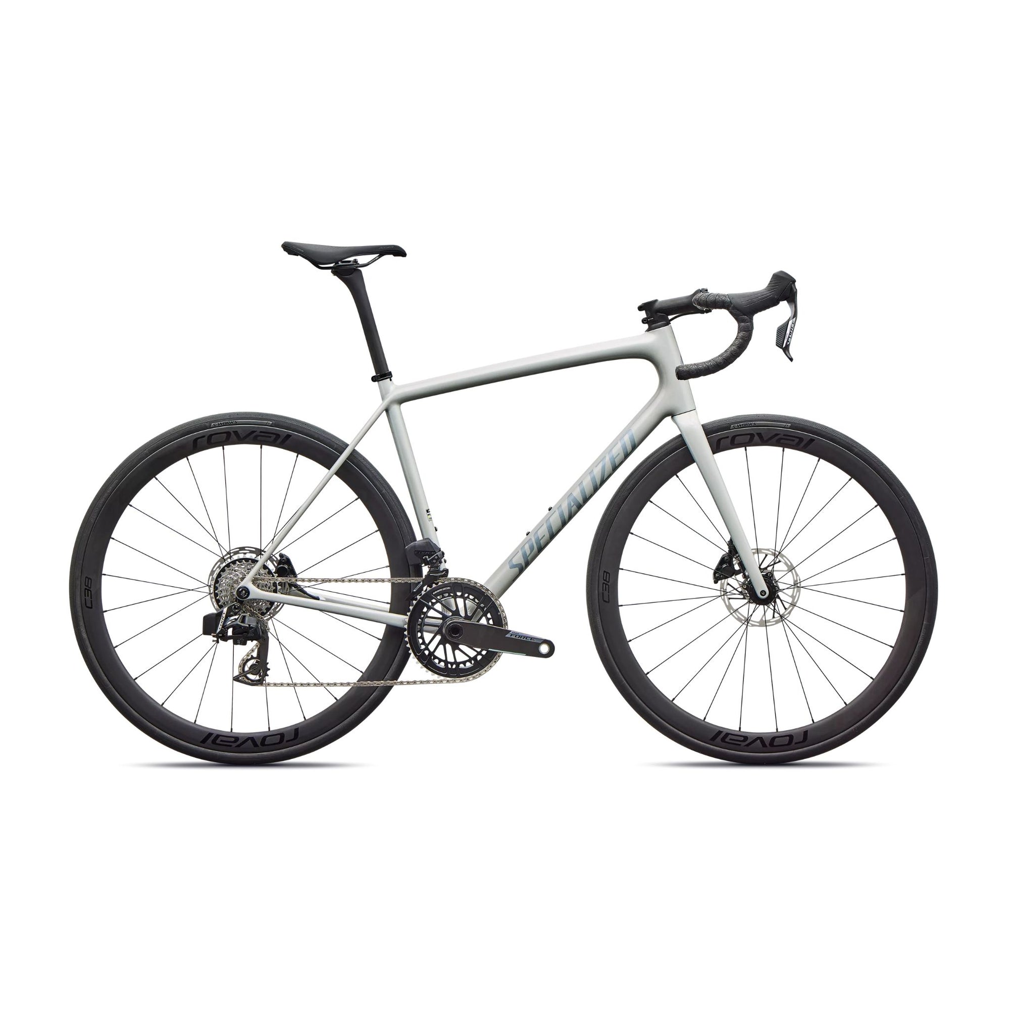 2026 Specialized Aethos 2 Expert AXS Gloss Dolomite Metallic / Blue Pearl Over Shadow Silver