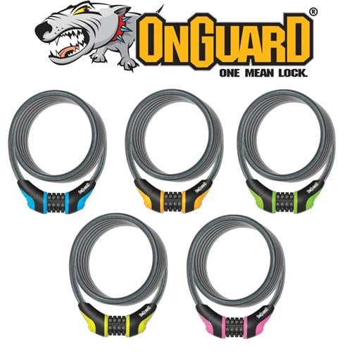 OnGuard Combination Cable Lock Neon 120/8mm (Mixed Colours)