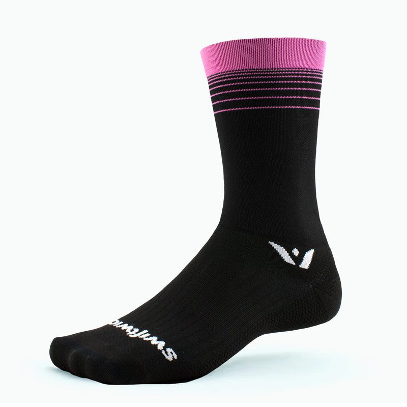 Socks Aspire Seven Pink Stripe SwiftWick