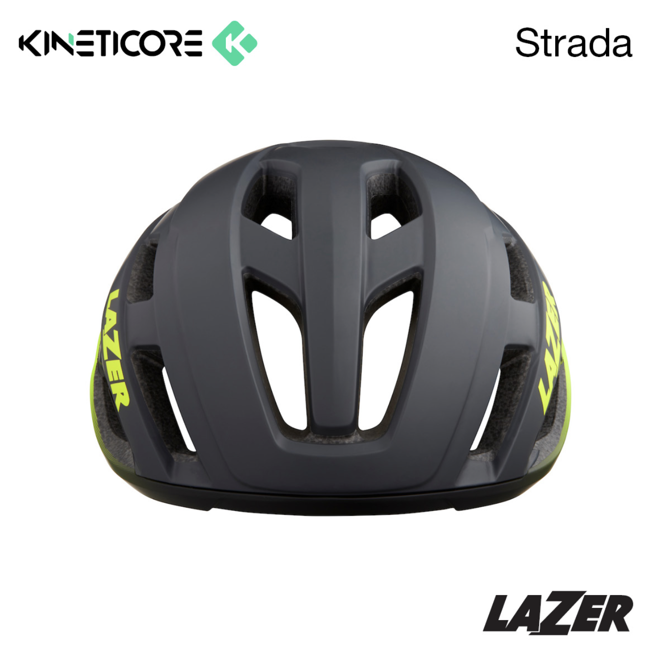 Lazer Strada KC Matte Dark Grey / Flash Yellow
