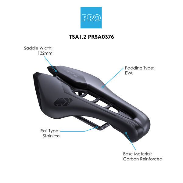 Pro Saddle - TSA 1.2 132MM AF Stainless Blk