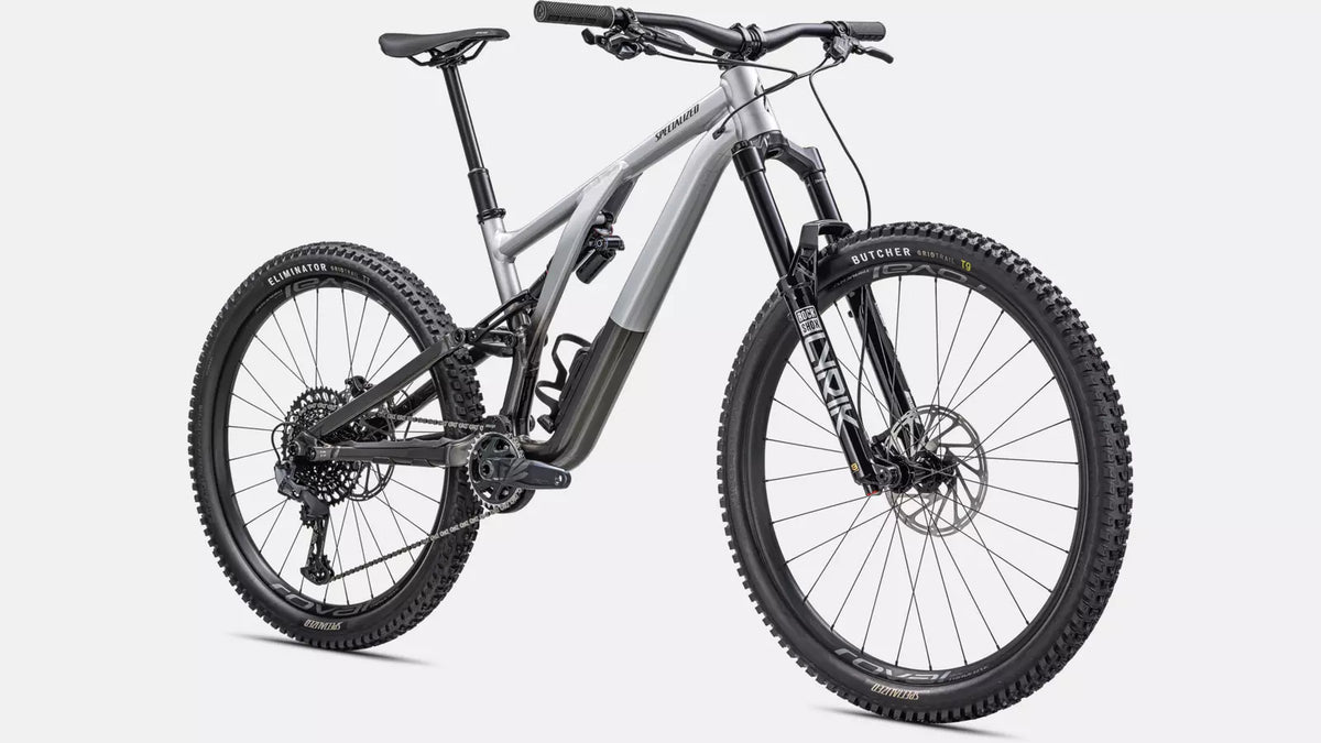 2023 Specialized Stumpjumper Evo Elite Alloy Gloss Silver Dust / Black Tint