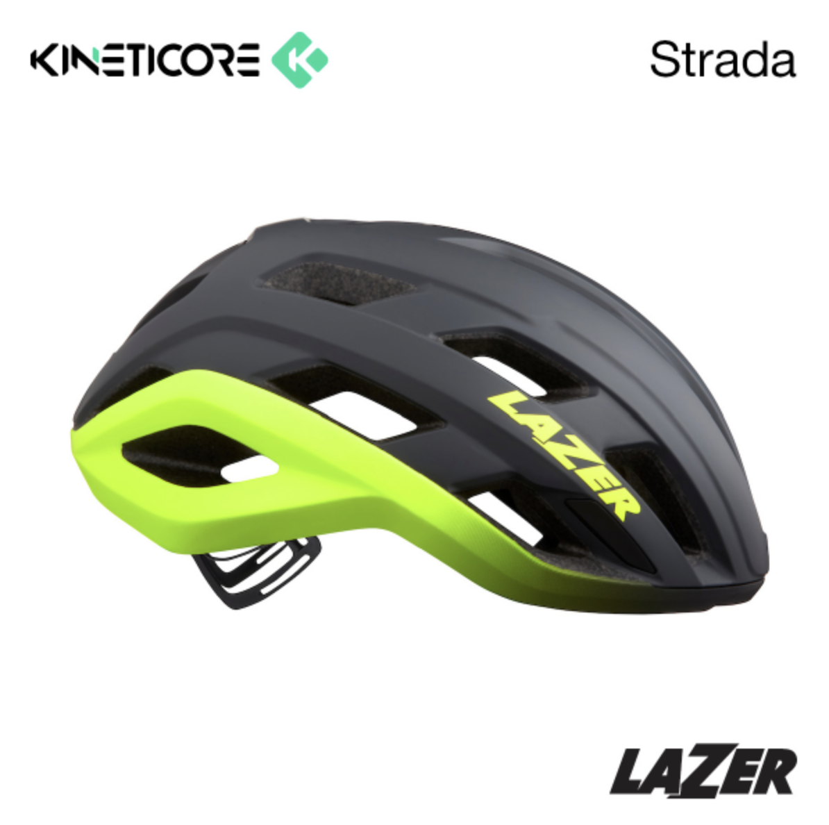 Lazer Strada KC Matte Dark Grey / Flash Yellow