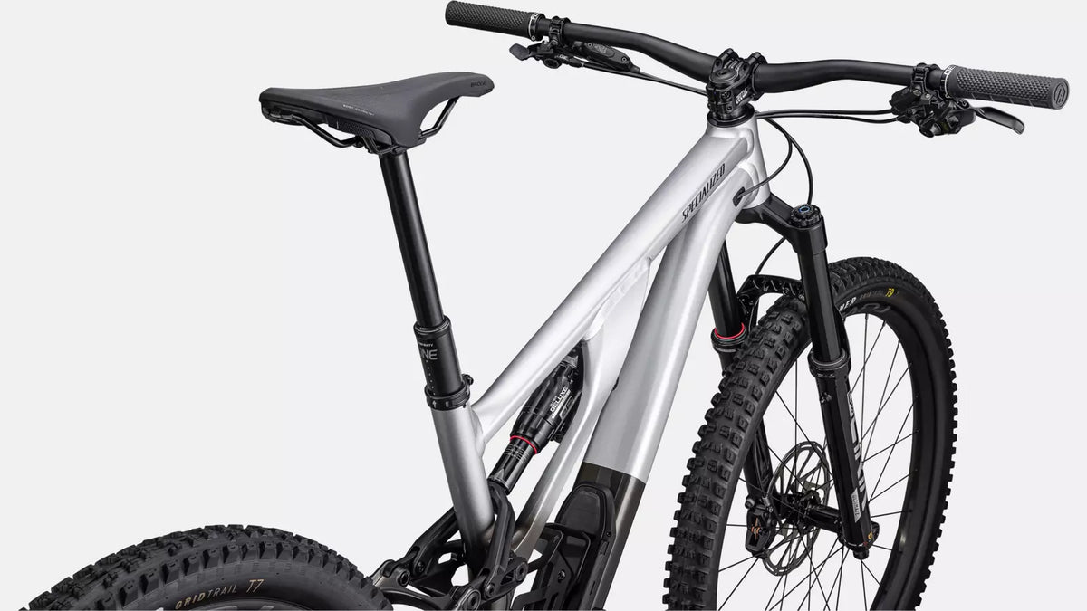 2023 Specialized Stumpjumper Evo Elite Alloy Gloss Silver Dust / Black Tint