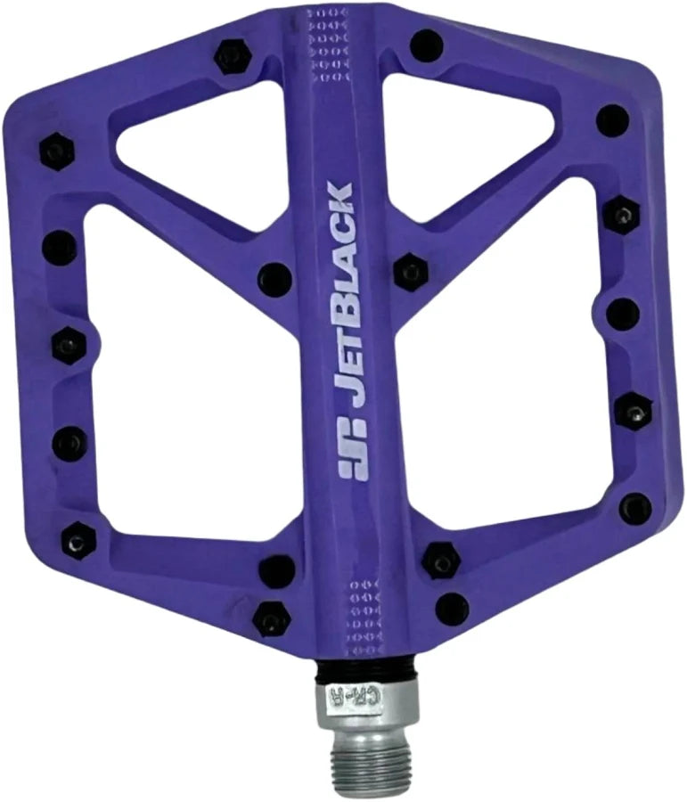 JetBlack Thermolite MTB Pedals Cromo Axle Purple